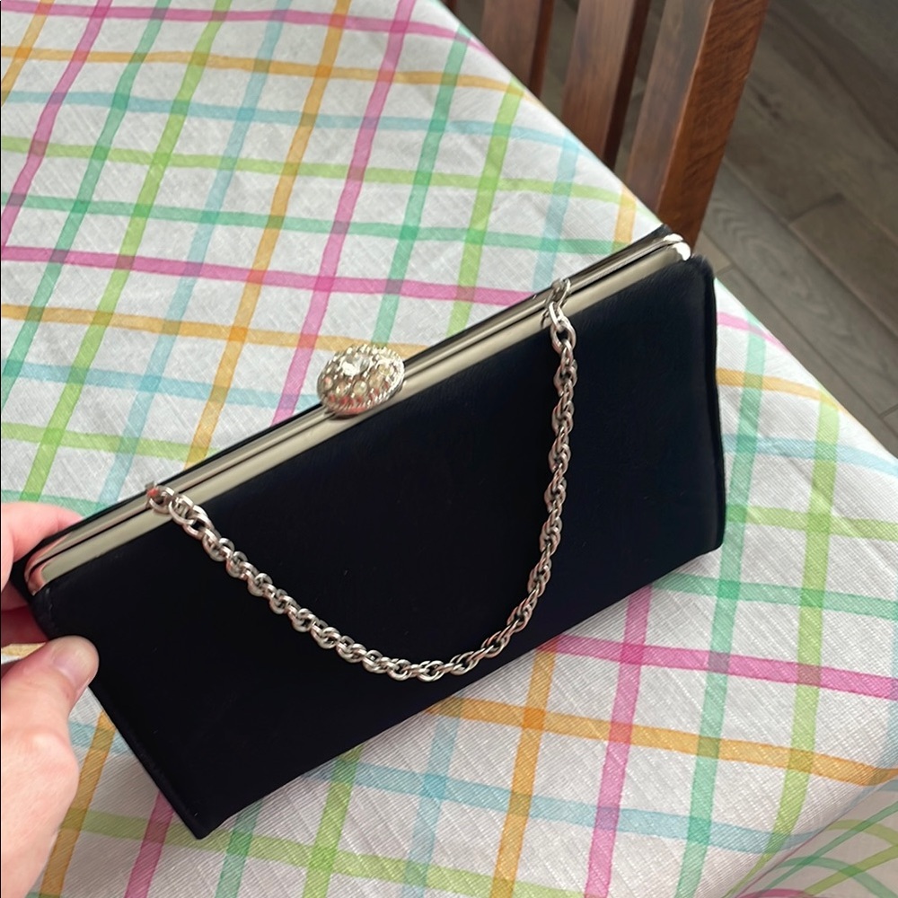 Elegant Black Clutch with Chain Strap